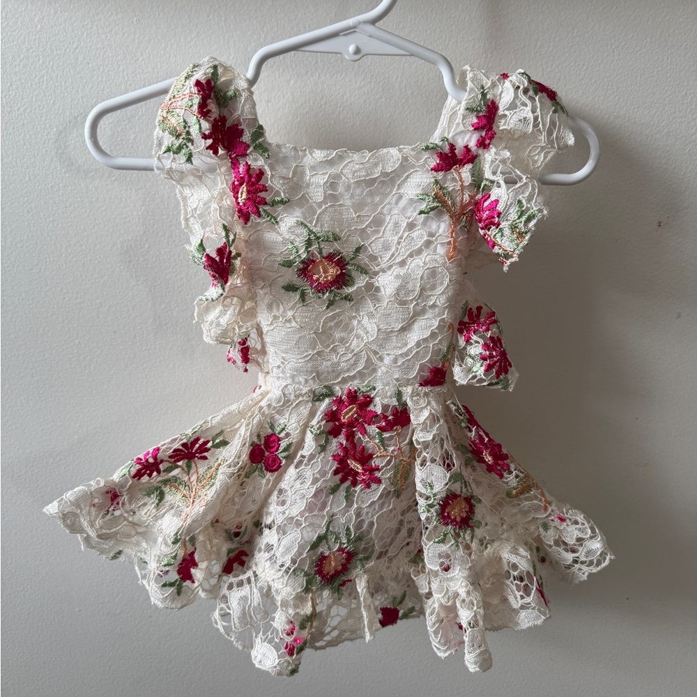 Numi Lace Floral Pinafore Dress
